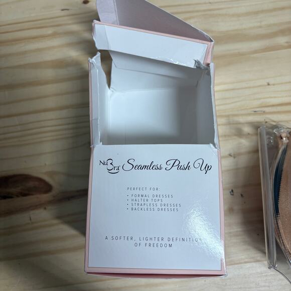 NuBra Fashion Forms Womens Size D Seamless Push Up Bra Mocha Backless Strapless - Picture 7 of 8